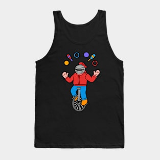 Cartoon knight juggler ride unicycle Tank Top